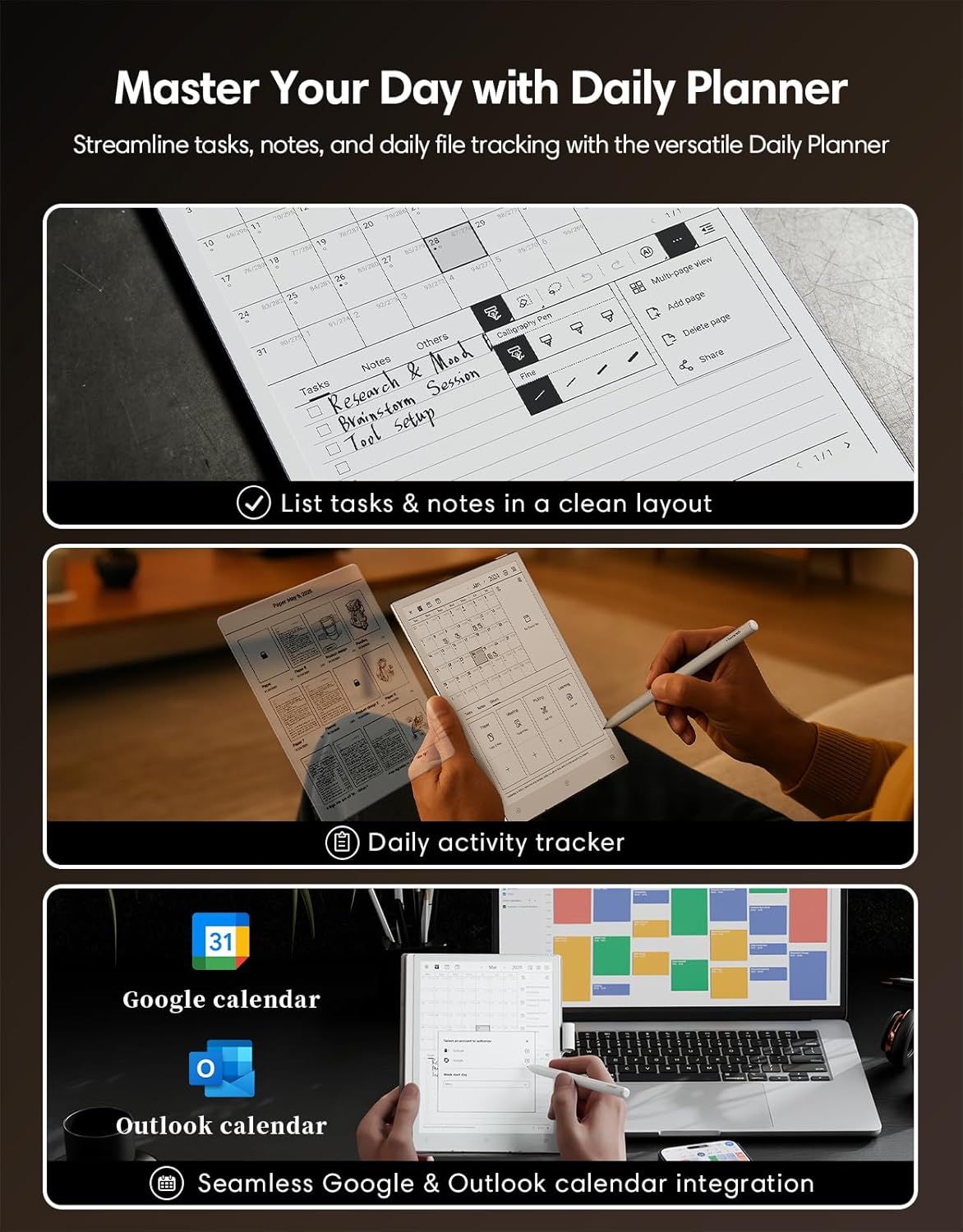 AiPaper Mini 8.2’’ AI E Ink Tablet with Adjustable Light, 292PPI Electronic Notebook with Pen, Portable 230g, 128GB Storage, Octa-Core 2.0 GHz Processor Note Taking Device